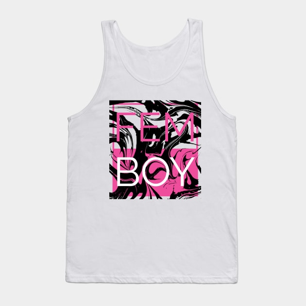 Femboy Vaporwave Marble Tank Top by Perpetual Brunch